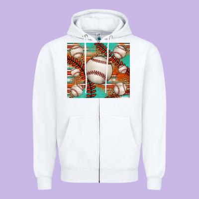 Baseball Turquoise Serape Glitter Tumbler Zipper Hoodie Designed By Jasminsmagicworld