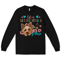 Black life is better with a yorkie Long Sleeve Tee - Jasminsmagicworld