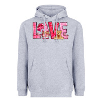 Heather Grey love with gnome Heavyweight Hoodie - NancyCooperArtShop