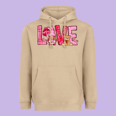 Love With Gnome Heavyweight Hoodie Designed By Nancycooperartshop