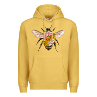Antique Gold bee with flowers Premium Hoodie - Artiststas