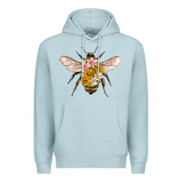 Blue Mist bee with flowers Premium Hoodie - Artiststas