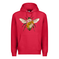 Cardinal bee with flowers Premium Hoodie - Artiststas