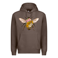 Coffee bee with flowers Premium Hoodie - Artiststas