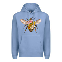 Colony Blue bee with flowers Premium Hoodie - Artiststas