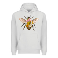 Dove Grey bee with flowers Premium Hoodie - Artiststas