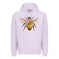 Lilac bee with flowers Premium Hoodie - Artiststas