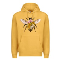 Mustard bee with flowers Premium Hoodie - Artiststas