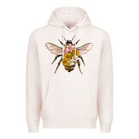 Pale Pink bee with flowers Premium Hoodie - Artiststas