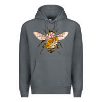 Rock bee with flowers Premium Hoodie - Artiststas