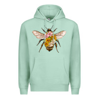 Seafoam bee with flowers Premium Hoodie - Artiststas