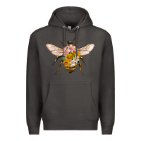Smoke bee with flowers Premium Hoodie - Artiststas