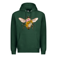 Sports Green bee with flowers Premium Hoodie - Artiststas