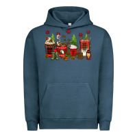 Pigment Midnight Navy Christmas coffee cups Urban Hoodie - texasbilliewilder