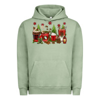 Pigment Oil Green Christmas coffee cups Urban Hoodie - texasbilliewilder