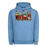 Pigment Pebble Blue Christmas coffee cups Urban Hoodie - texasbilliewilder