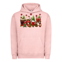 Pigment Salmon Christmas coffee cups Urban Hoodie - texasbilliewilder