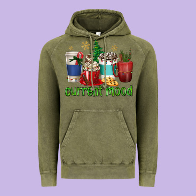Coffee Cups Current Mood Vintage Hoodie Designed By Texasbilliewilder