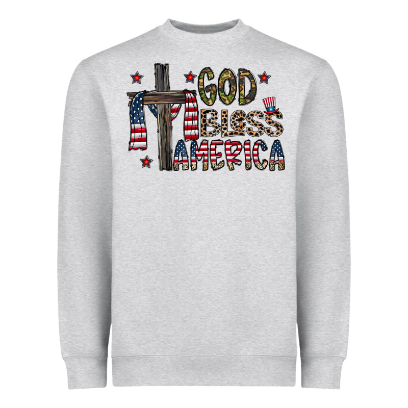 God Bless America Heavyweight Sweatshirt by CowhideDigitalArt | Teevron