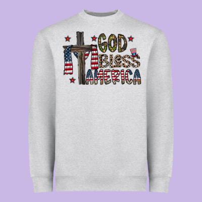 God Bless America Heavyweight Sweatshirt Designed By Cowhidedigitalart