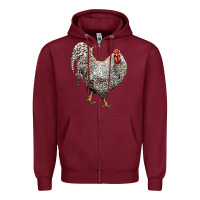 Burgundy Dominique Rooster Zipper Hoodie - LillyAllenDesigns