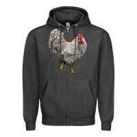 Charcoal Heather Dominique Rooster Zipper Hoodie - LillyAllenDesigns