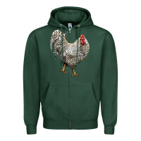 Sports Green Dominique Rooster Zipper Hoodie - LillyAllenDesigns