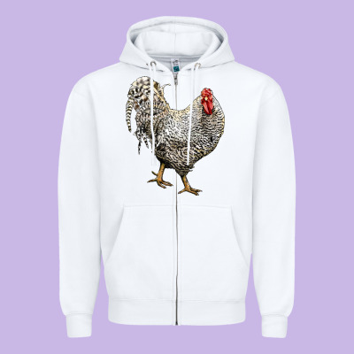 Dominique Rooster Zipper Hoodie Designed By Lillyallendesigns
