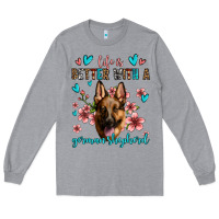 Heather Grey life is better with a german shepherd Long Sleeve Tee - Jasminsmagicworld