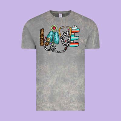 Love Nurse Vintage Tee Designed By Cowhidedigitalart