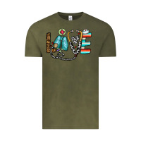 Vintage Olive love nurse Vintage Tee - CowhideDigitalArt