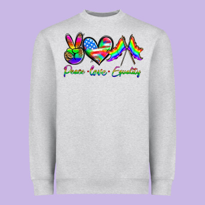 Peace Love Equality Heavyweight Sweatshirt Designed By Hra Design Shop