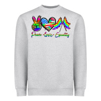 Heather Grey peace love equality Heavyweight Sweatshirt - HRA Design Shop