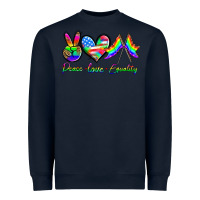 Navy peace love equality Heavyweight Sweatshirt - HRA Design Shop
