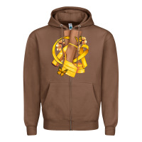 Chestnut Childhood Cancer diva yellow ribbon Zipper Hoodie - NancyCooperArtShop
