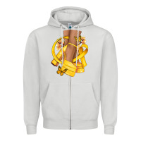 Dove Grey Childhood Cancer diva yellow ribbon Zipper Hoodie - NancyCooperArtShop