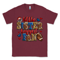Burgundy little sister biggest fan american football Classic Tee - Jasminsmagicworld