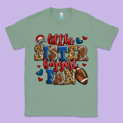 Little Sister Biggest Fan American Football Classic Tee Designed By Jasminsmagicworld