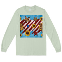 Matcha western star with sunflower seamless pattern Long Sleeve Tee - BundleAndBundleShop