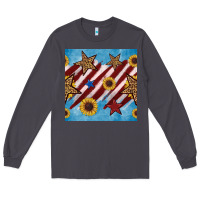 Smoke western star with sunflower seamless pattern Long Sleeve Tee - BundleAndBundleShop