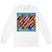 White western star with sunflower seamless pattern Long Sleeve Tee - BundleAndBundleShop