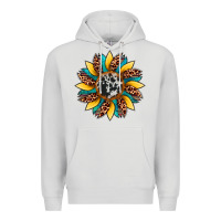 Dove Grey sunflower cowhide leopard Premium Hoodie - Artiststas