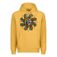 Mustard sunflower cowhide leopard Premium Hoodie - Artiststas