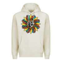 Oatmeal Heather sunflower cowhide leopard Premium Hoodie - Artiststas