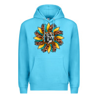 Ocean Blue sunflower cowhide leopard Premium Hoodie - Artiststas