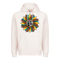 Pale Pink sunflower cowhide leopard Premium Hoodie - Artiststas