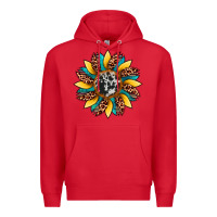 Red sunflower cowhide leopard Premium Hoodie - Artiststas