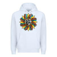 White sunflower cowhide leopard Premium Hoodie - Artiststas