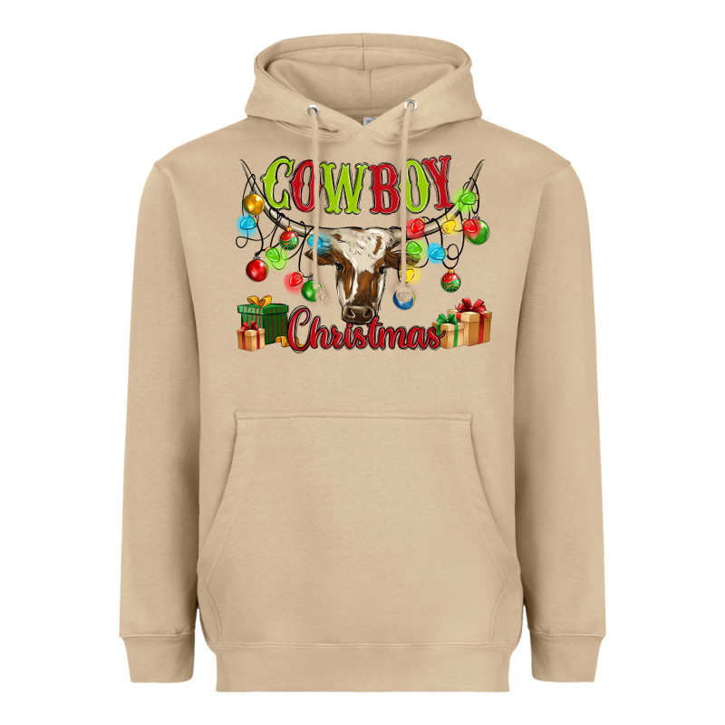 Cowboy Christmas Heavyweight Hoodie by MaliasSmallBusiness | Teevron