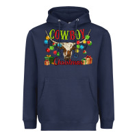 Navy cowboy christmas Heavyweight Hoodie - MaliasSmallBusiness